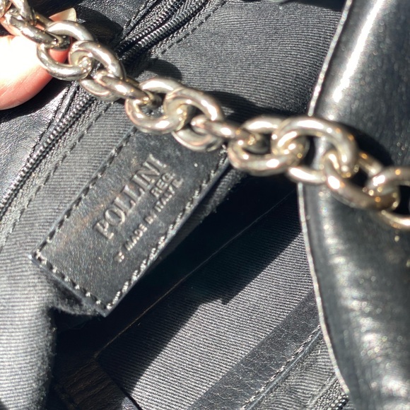 Pollini Leather & Chain Cross Body Purse - Picture 7 of 9